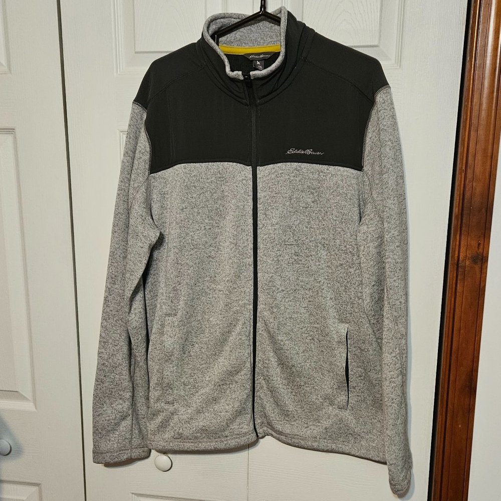 Mens XL Tall Front Zipper Eddie Bauer Knit Jacket